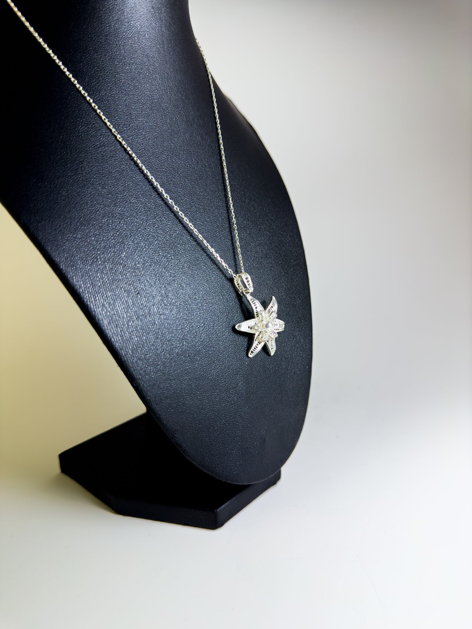 Handmade Sterling Silver Dahlia Flower Necklace