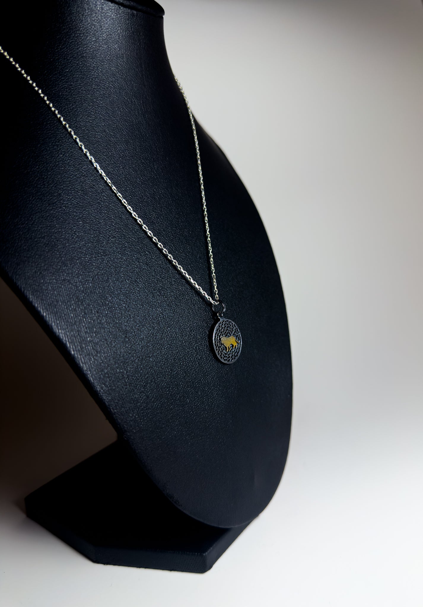 Handmade Sterling Silver Oxide Kingdom Lion Necklace