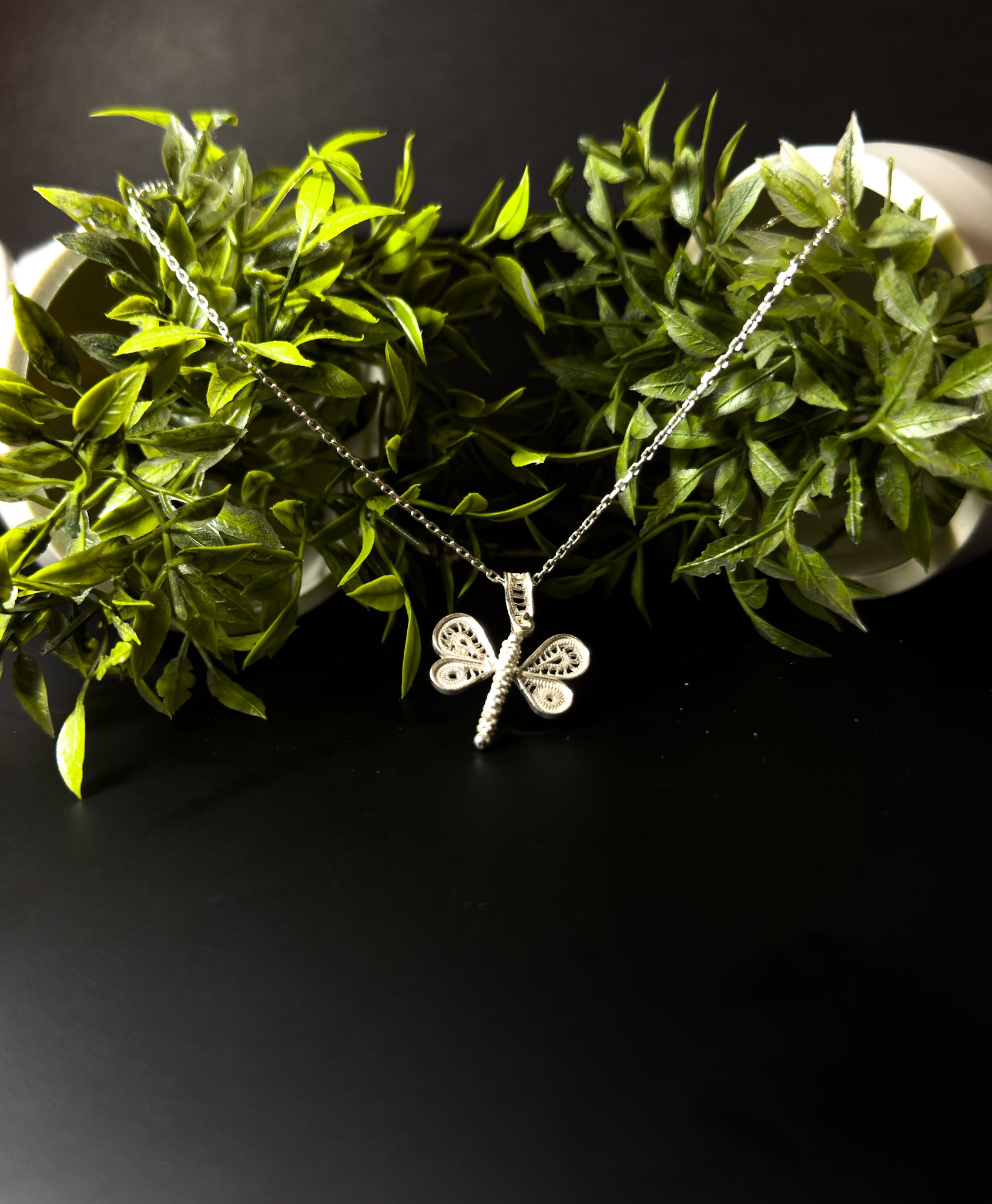 Handmade Sterling Silver Dragonfly Necklace