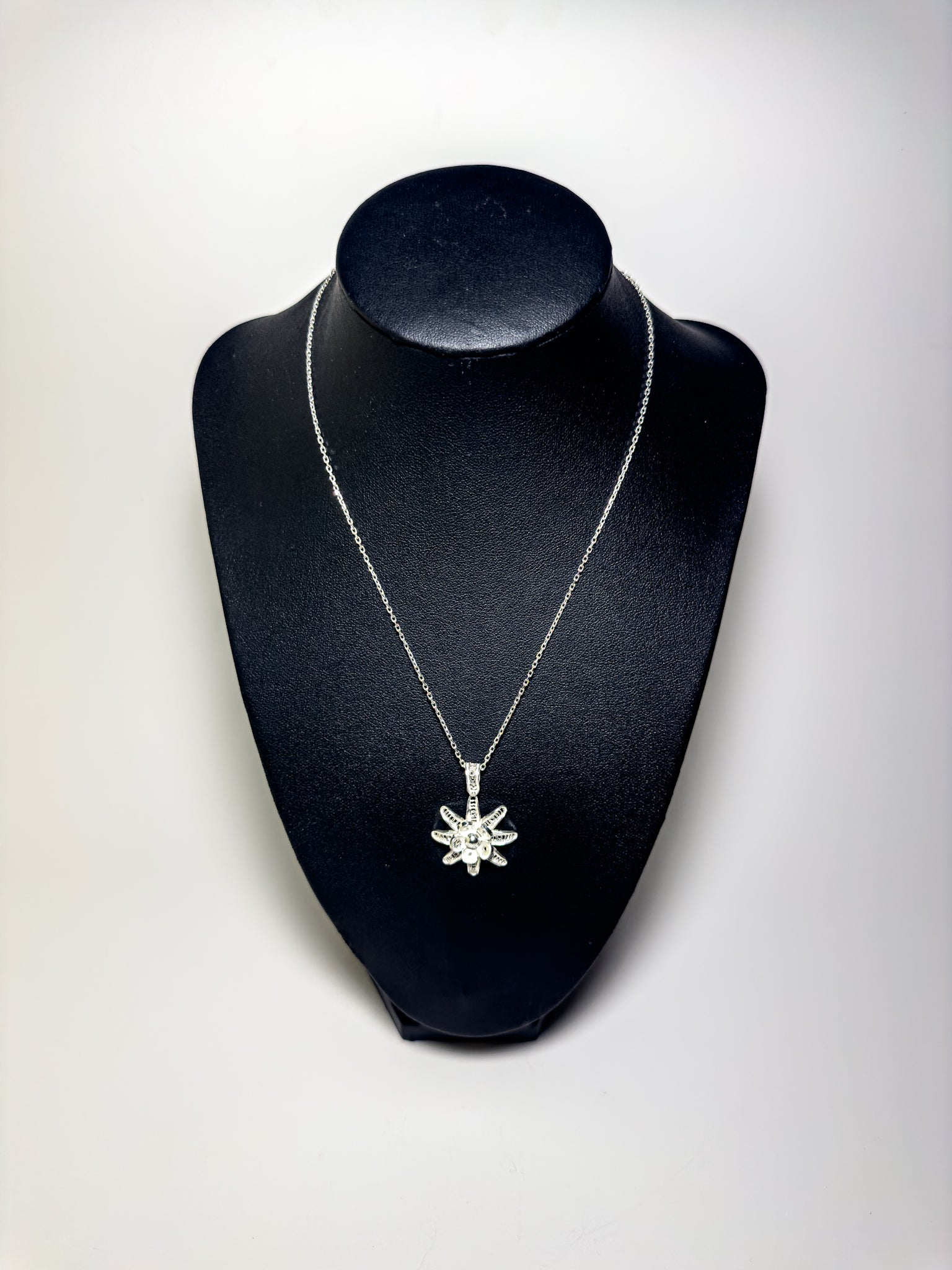 Handmade Sterling Silver Blooming Flower Necklace