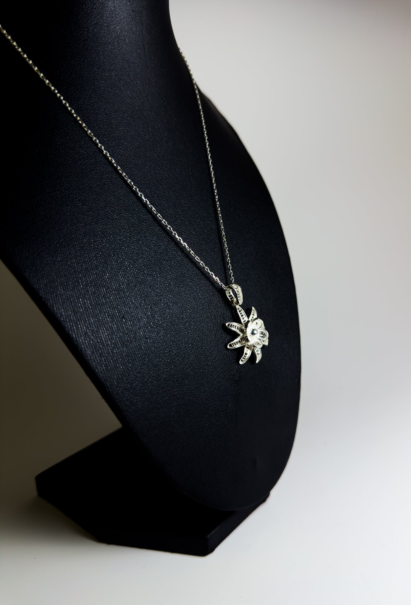 Handmade Sterling Silver Blooming Flower Necklace