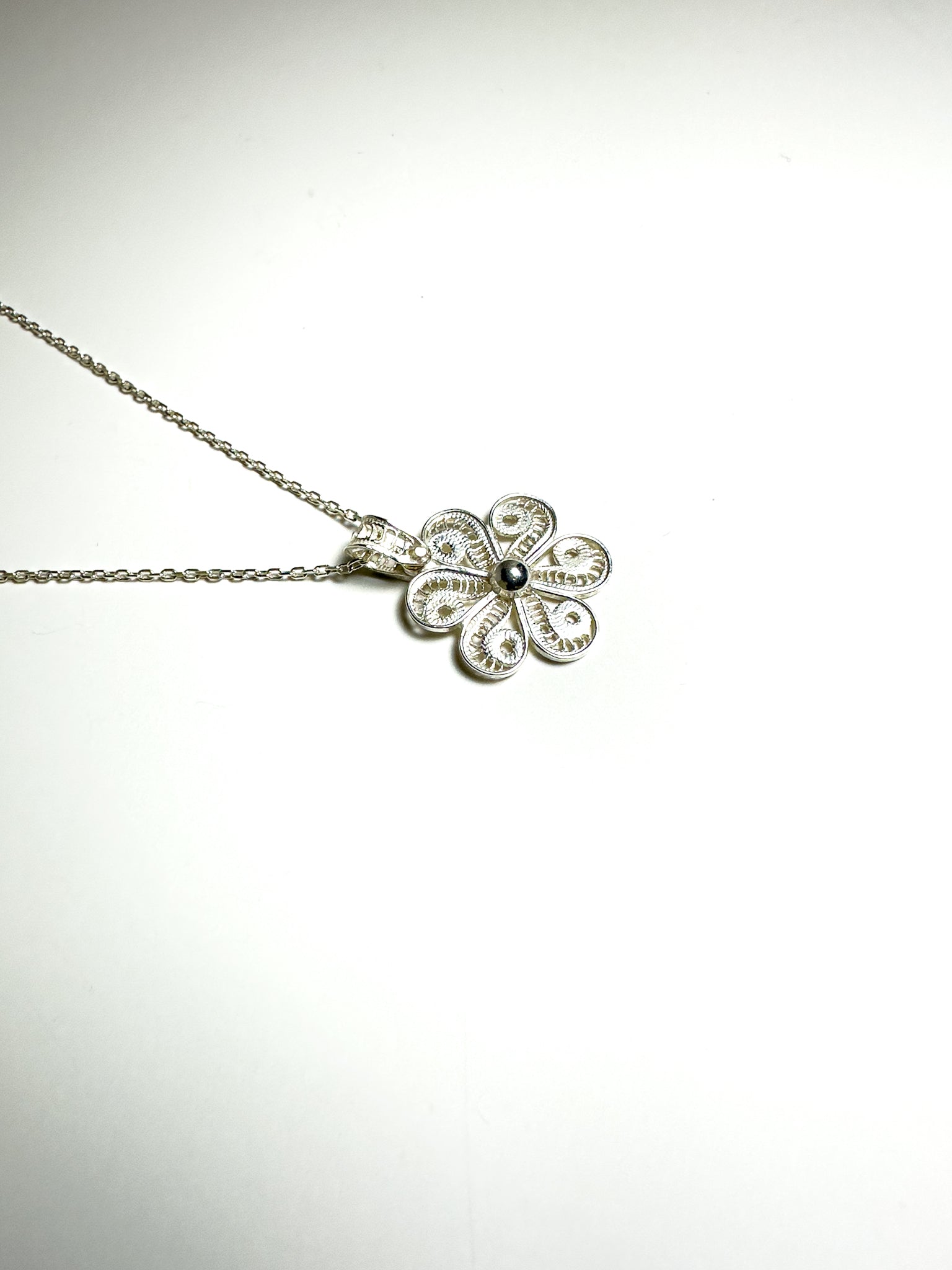 Handmade Sterling Silver Clover  Necklace