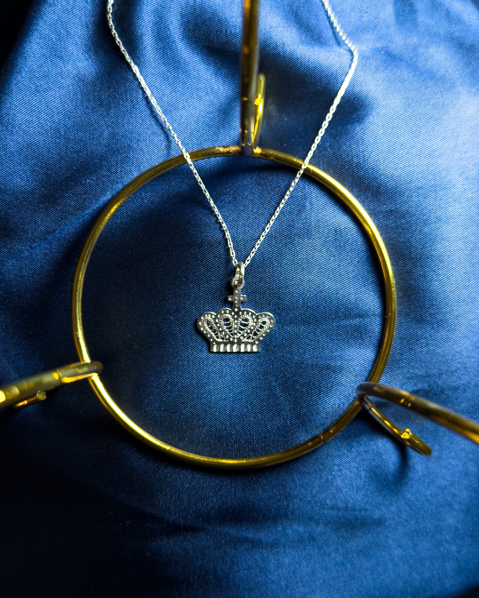 Handmade Sterling Silver Crown Necklace