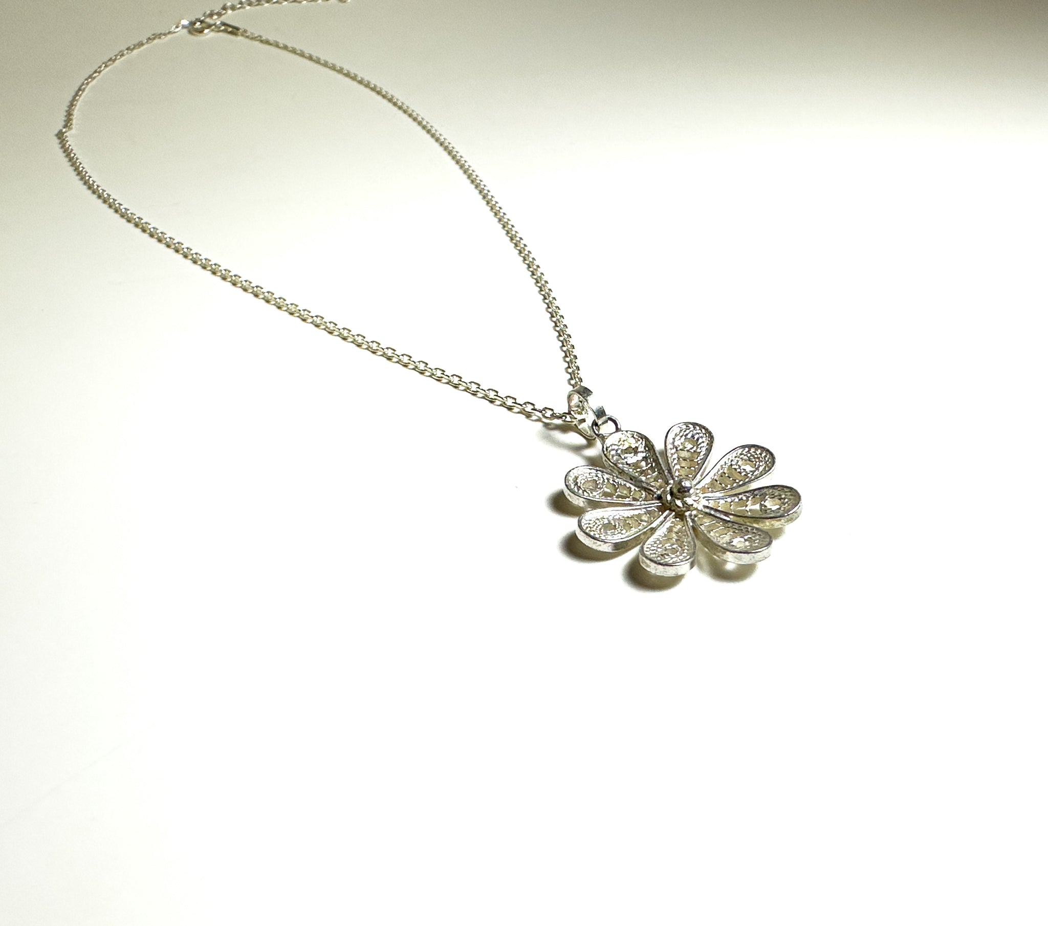 Handmade Sterling Silver Chamomile Necklace