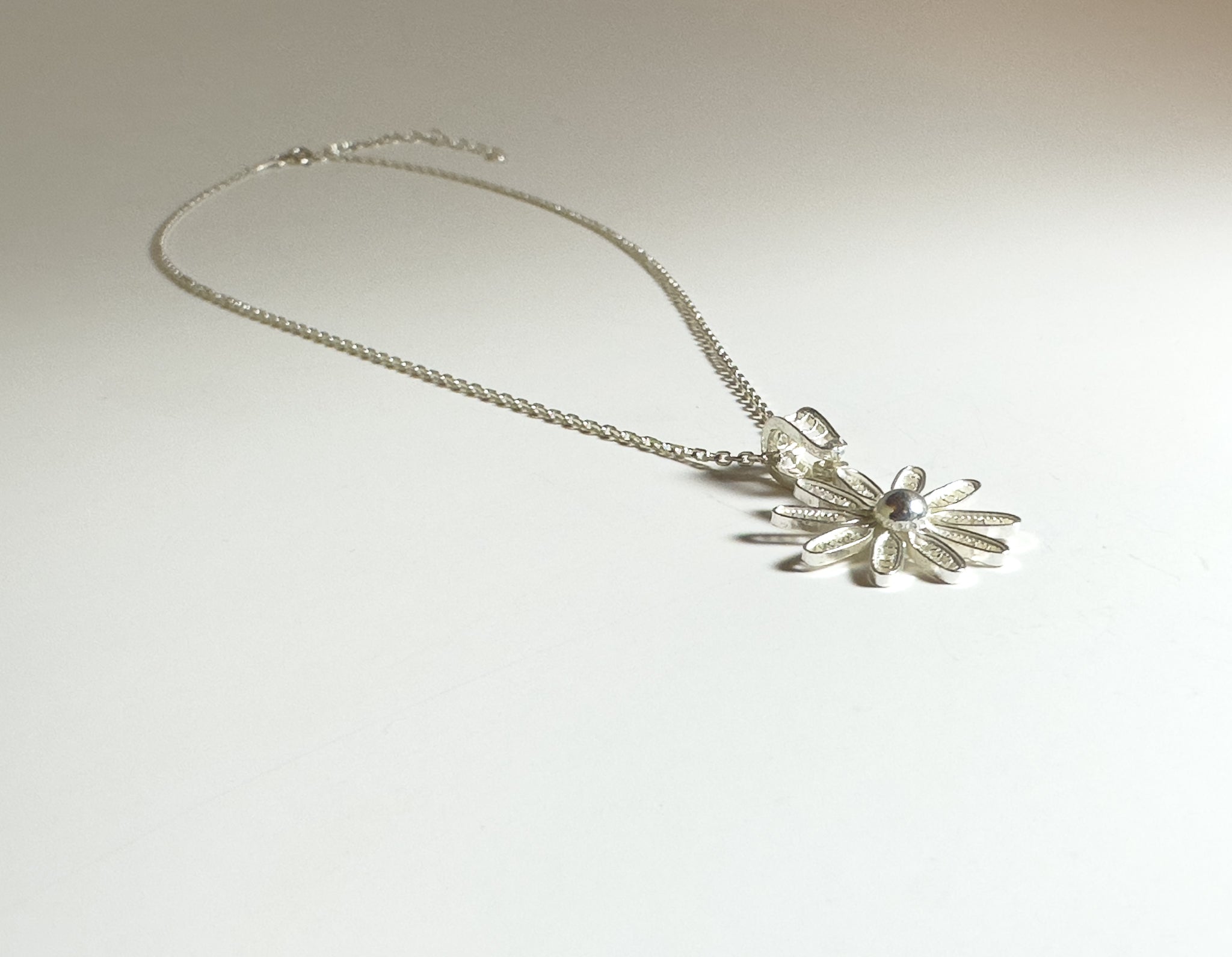 Handmade Sterling Silver Conelower Necklace