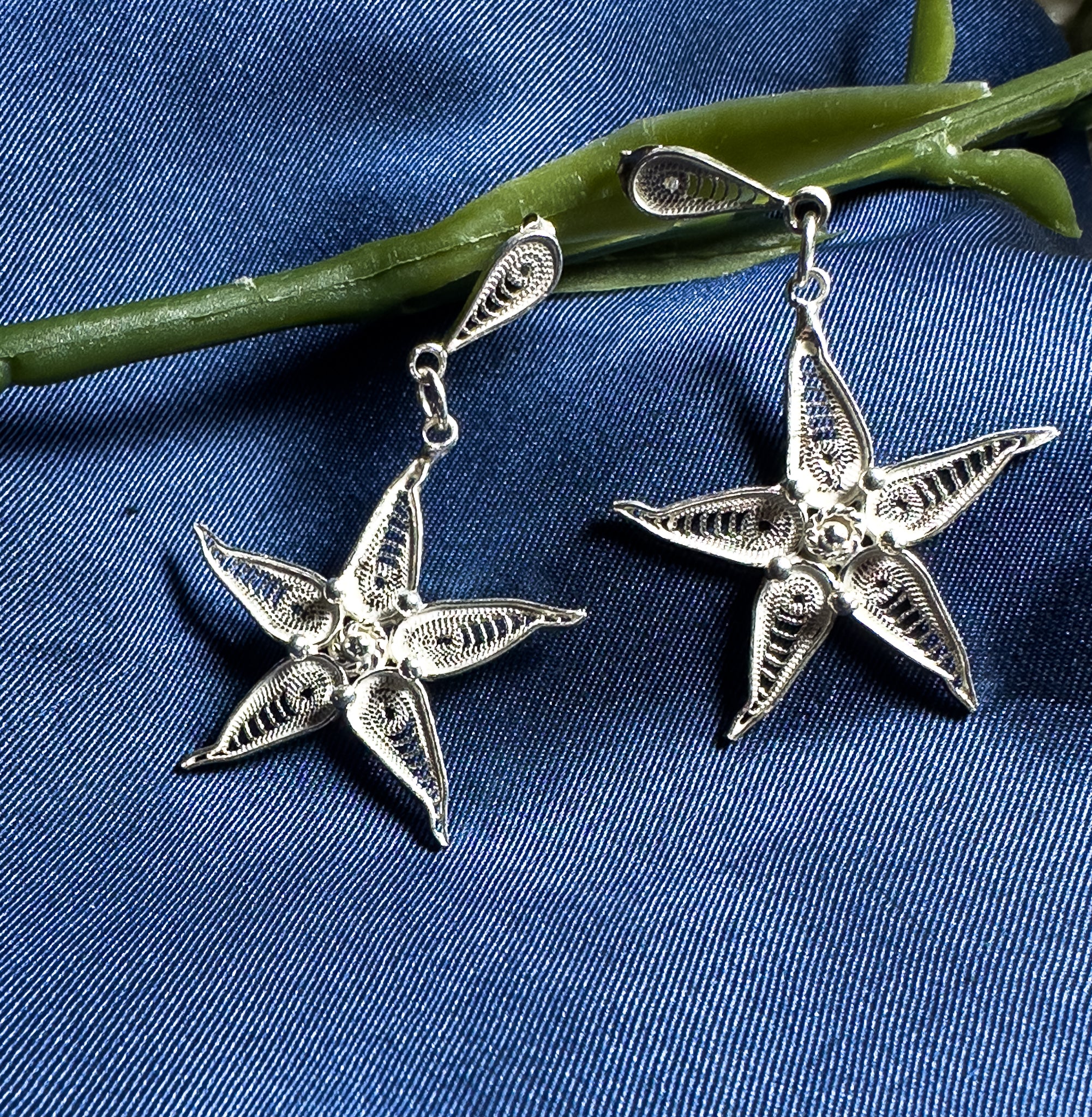 Handmade Sterling Silver Starfish Earrings