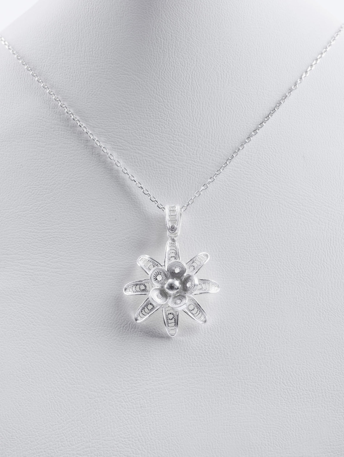 Handmade Sterling Silver Blooming Flower Necklace