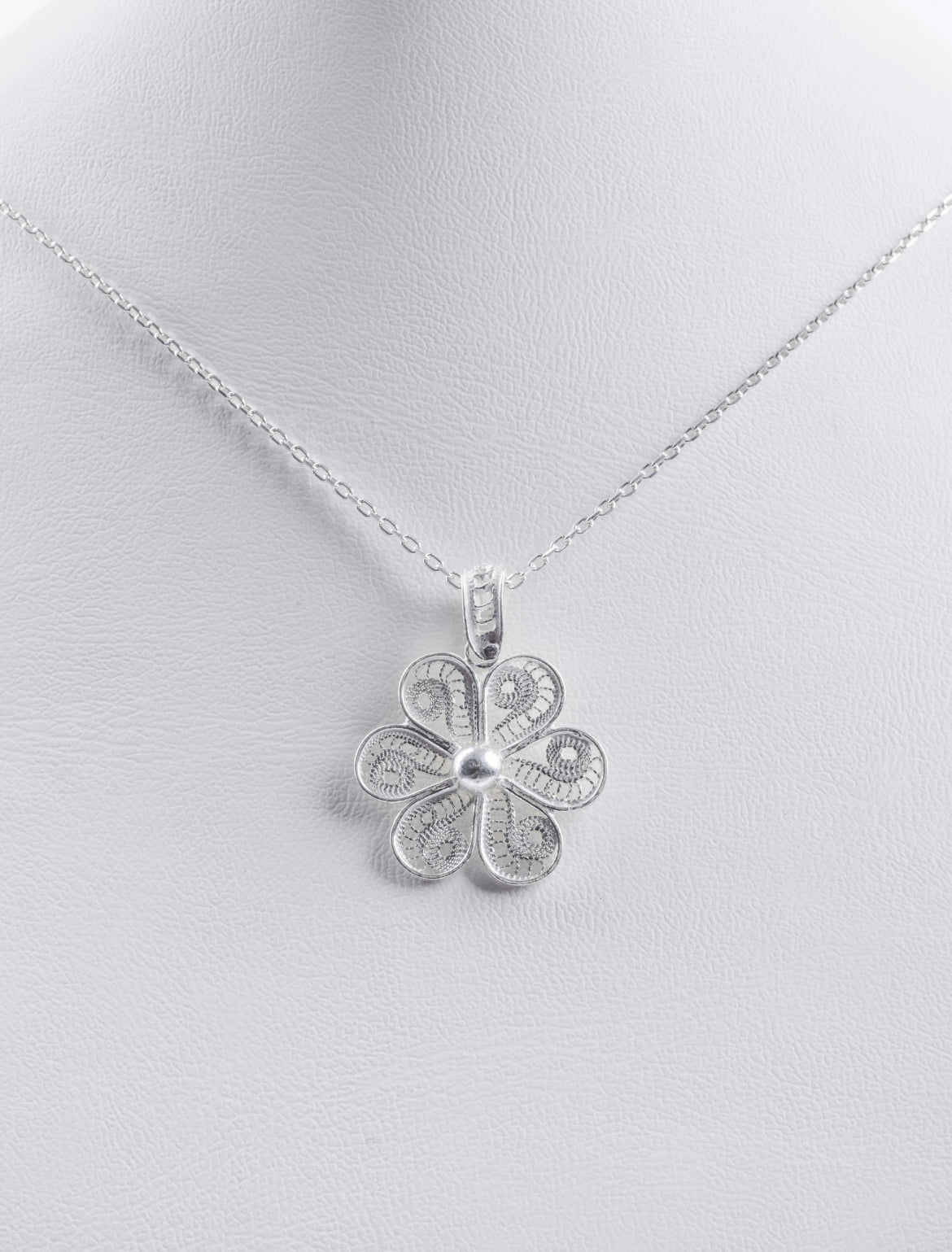 Handmade Sterling Silver Clover  Necklace