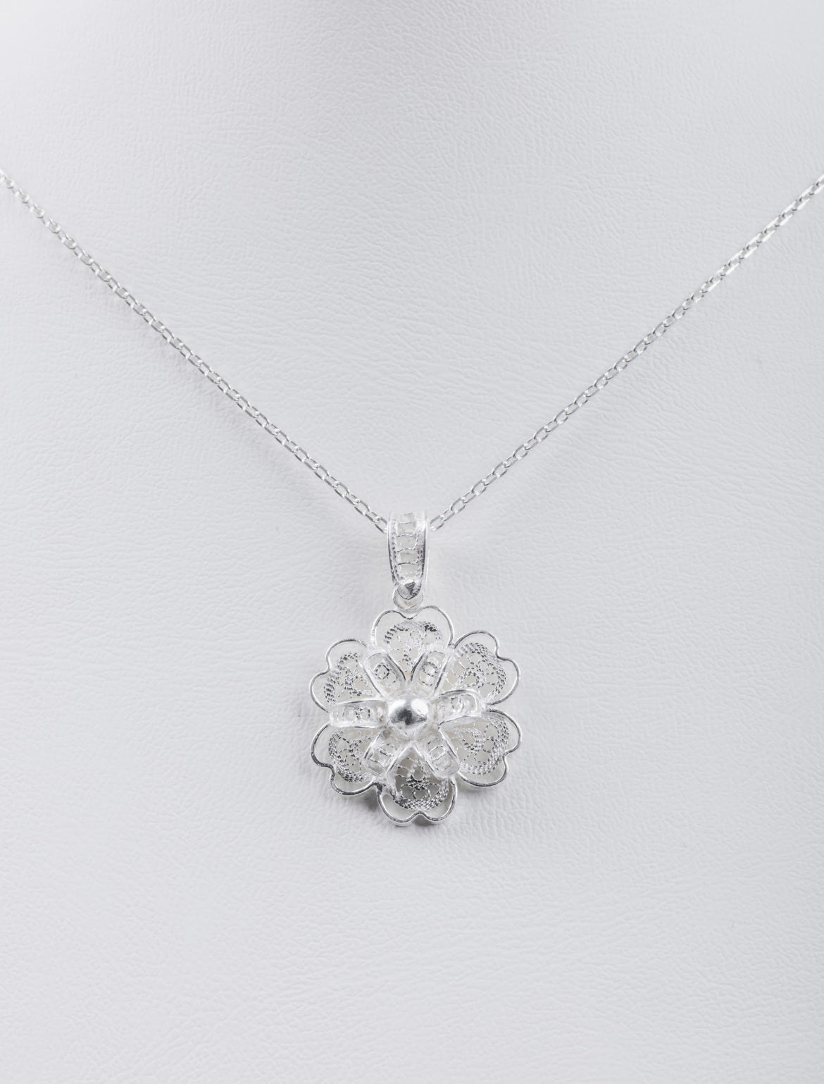 Handmade Sterling Silver Flower Symbol Necklace