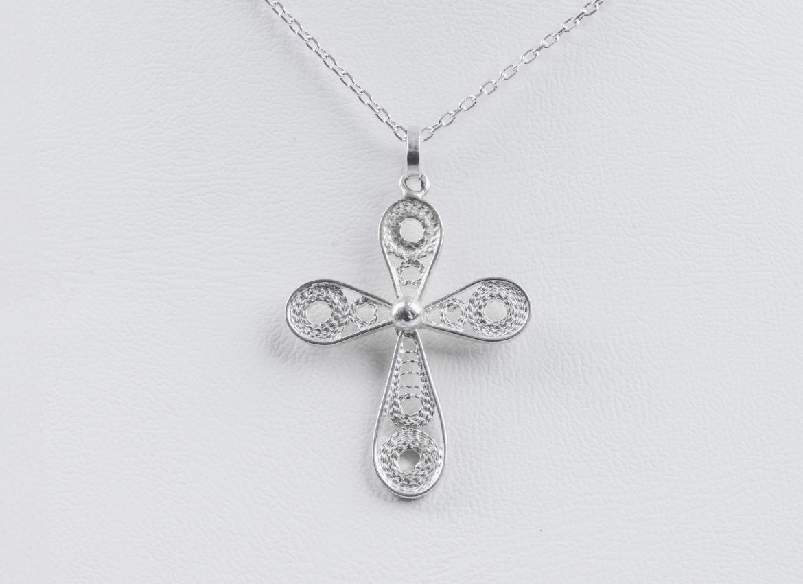 Handmade Sterling Silver Cross Necklace