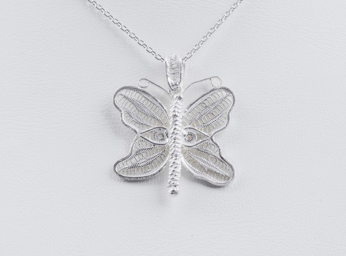 Handmade Sterling Silver Butterfly Necklace