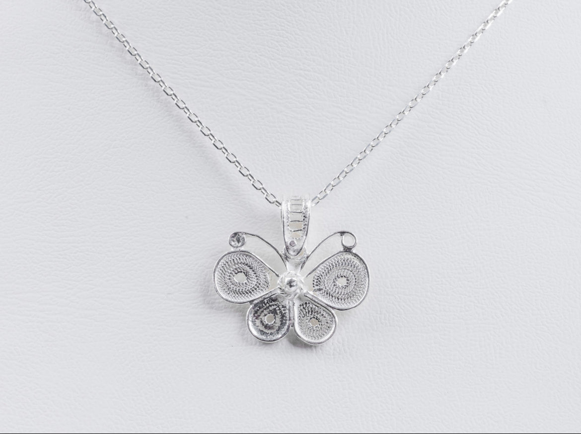 Handmade Sterling Silver Minimalist Butterfly Necklace