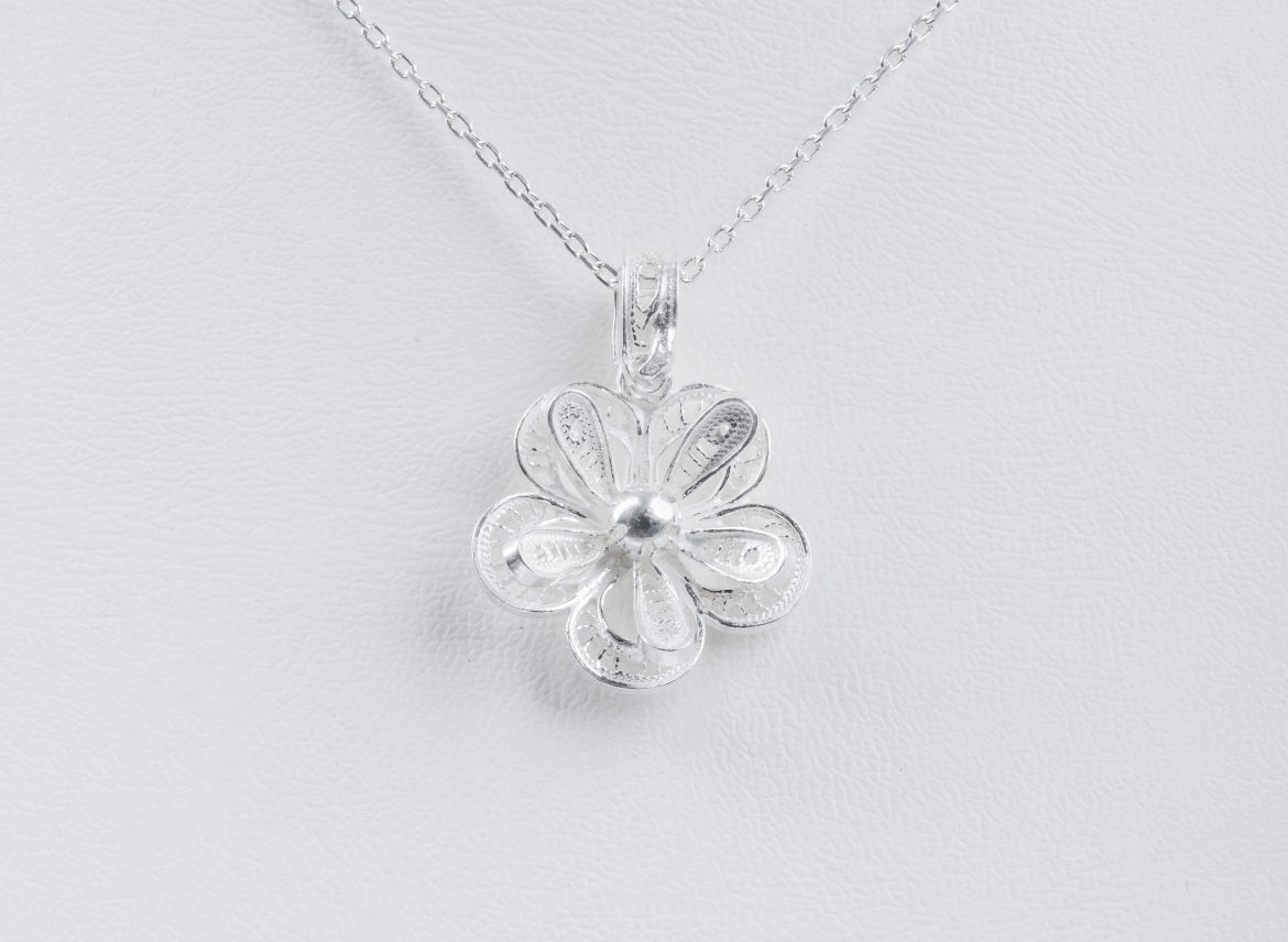 Handmade Sterling Silver Sacred Lotus Necklace