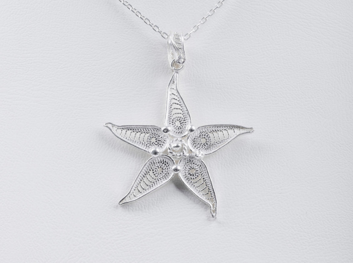 Handmade Sterling Silver Starfish Necklace