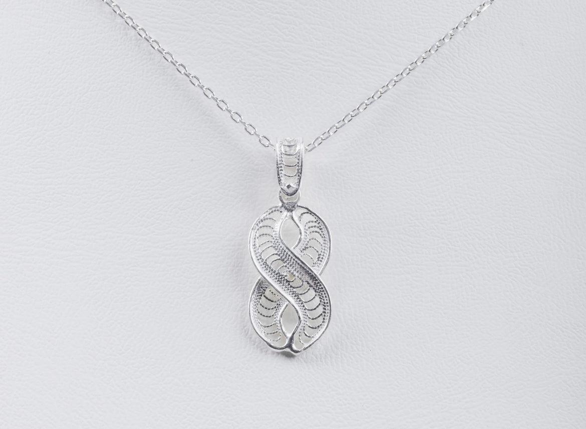 Handmade Sterling Silver Infinity Necklace