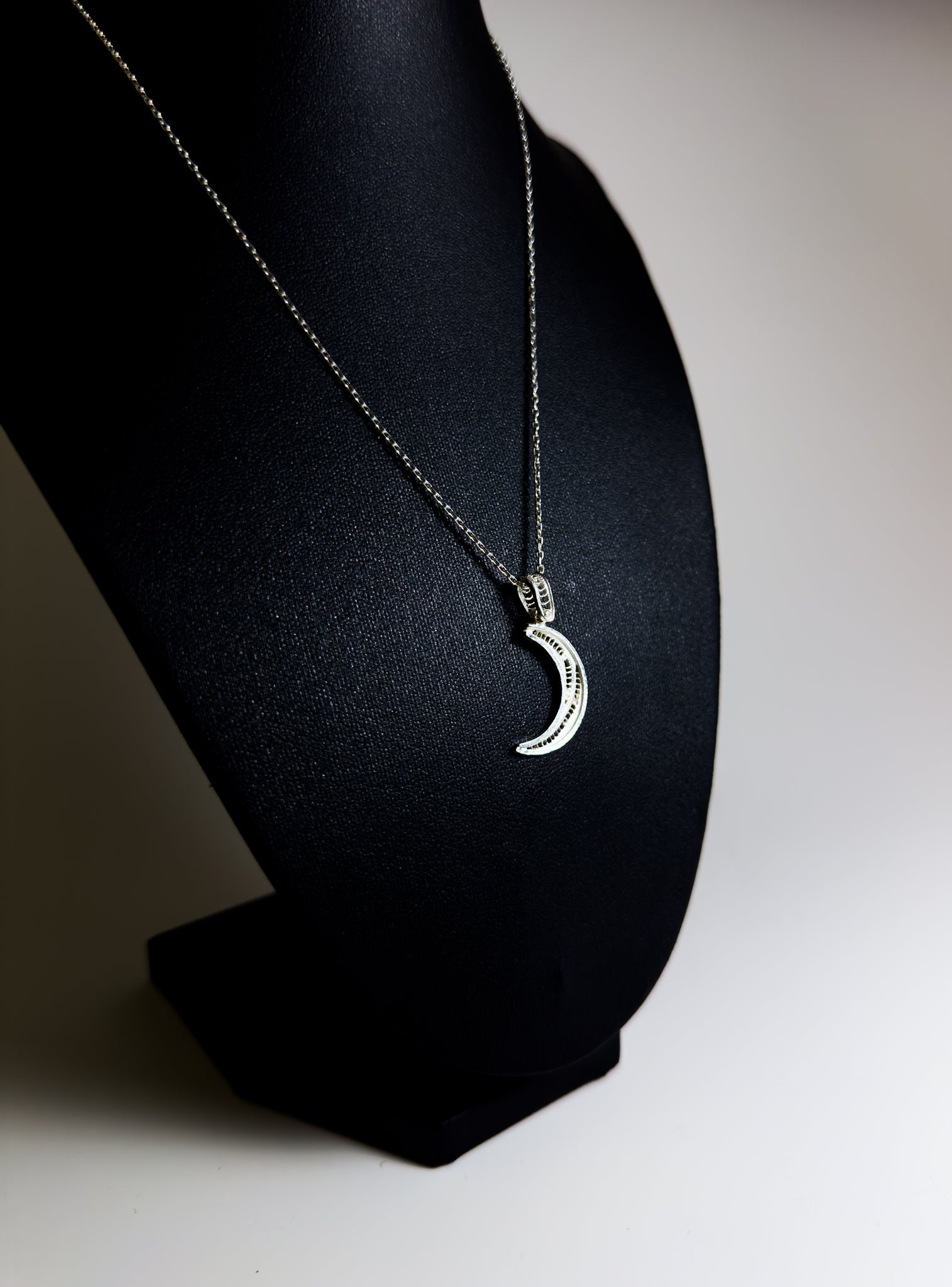 Handmade Sterling Silver Crescent Moon Necklace