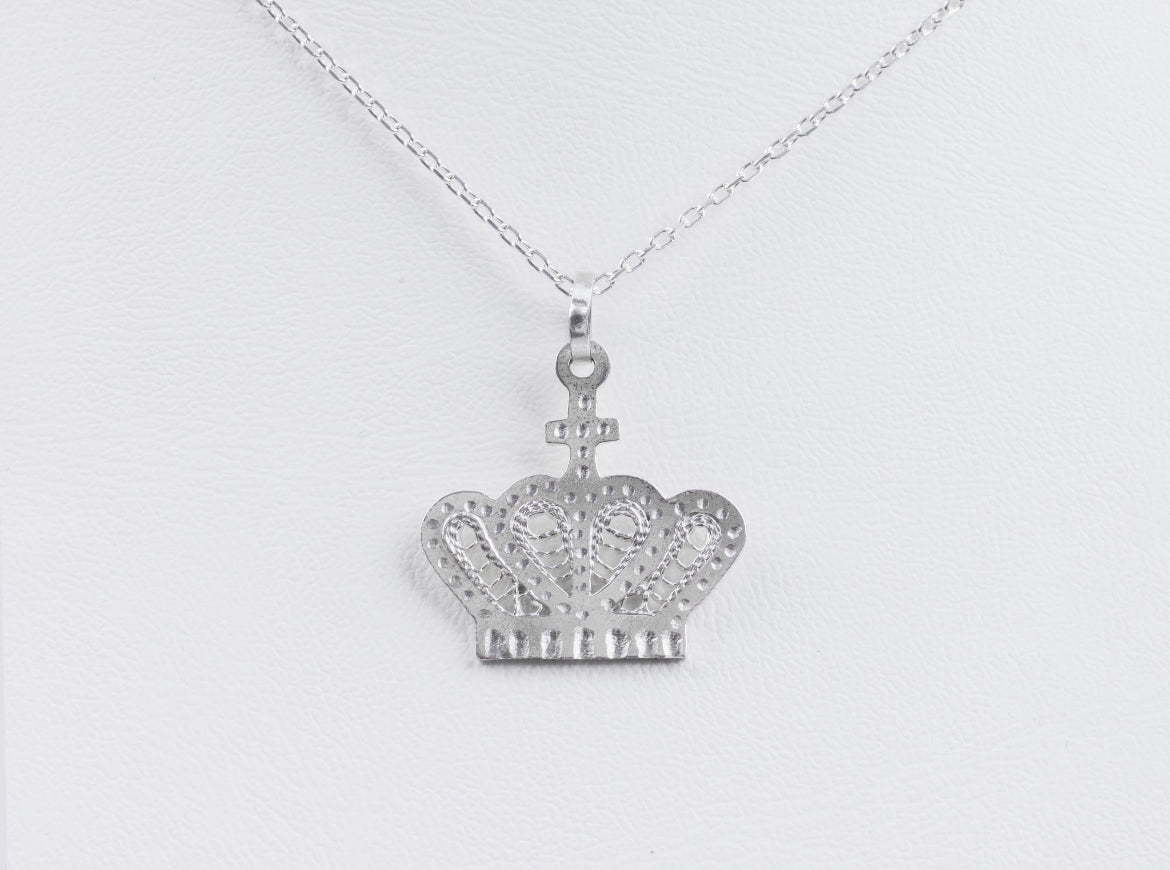 Handmade Sterling Silver Crown Necklace