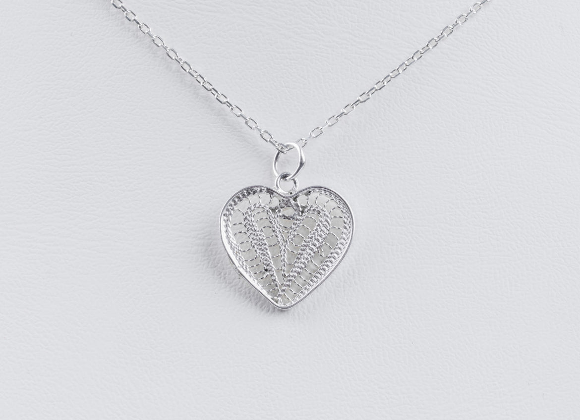 Handmade Sterling Silver Heart Necklace