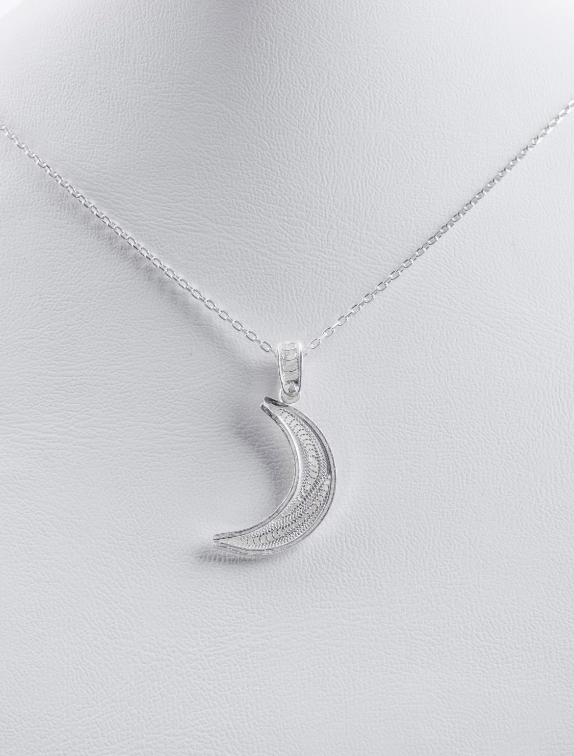 Handmade Sterling Silver Crescent Moon Necklace